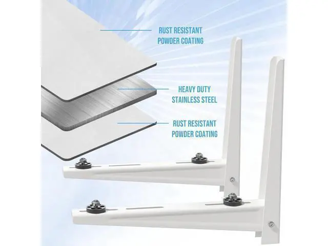 Alt view image 4 of 6 - Mini Split Wall Mounting Bracket for 7000-15000BTU Outdoor Mini Split AC Brackets Heat Pump Support 330Lbs