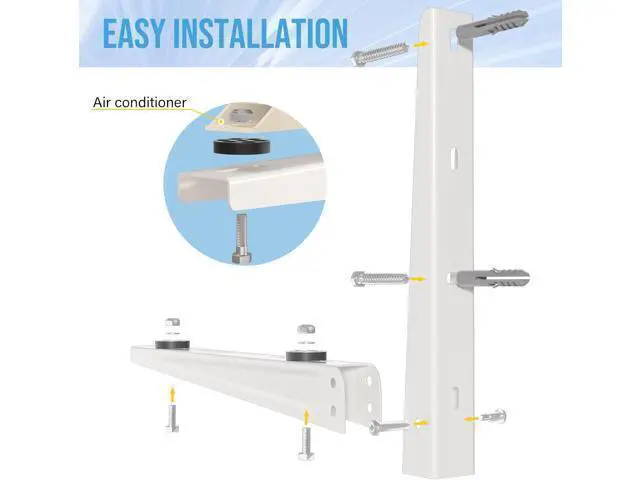 Alt view image 5 of 6 - Mini Split Wall Mounting Bracket for 7000-15000BTU Outdoor Mini Split AC Brackets Heat Pump Support 330Lbs