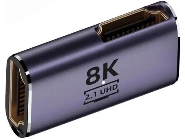 Alt view image 2 of 7 - HDMI Female to HDMI 2.1 Female 90 Degree Angled UHD Extension Gold Converter Adapter Support 8K 60hz HDTV