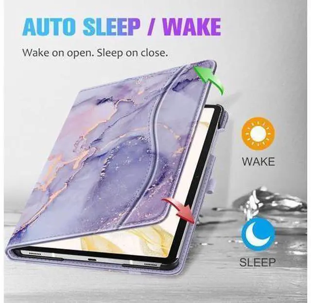 Alt view image 4 of 7 - Fintie Case for Tab S10+/ S9+/ S8+/ S7 FE/ S7+ 12.4 Inch Multi-Angle Viewing Protective Cover with Pocket Auto Sleep/Wake Lilac Purple