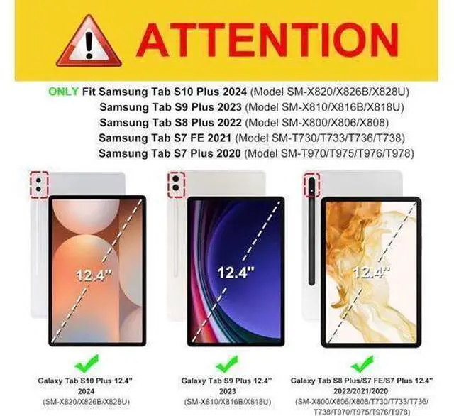 Alt view image 2 of 7 - Fintie Case for Tab S10+/ S9+/ S8+/ S7 FE/ S7+ 12.4 Inch Multi-Angle Viewing Protective Cover with Pocket Auto Sleep/Wake Lilac Purple