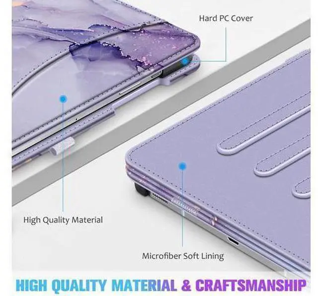 Alt view image 5 of 7 - Fintie Case for Tab S10+/ S9+/ S8+/ S7 FE/ S7+ 12.4 Inch Multi-Angle Viewing Protective Cover with Pocket Auto Sleep/Wake Lilac Purple