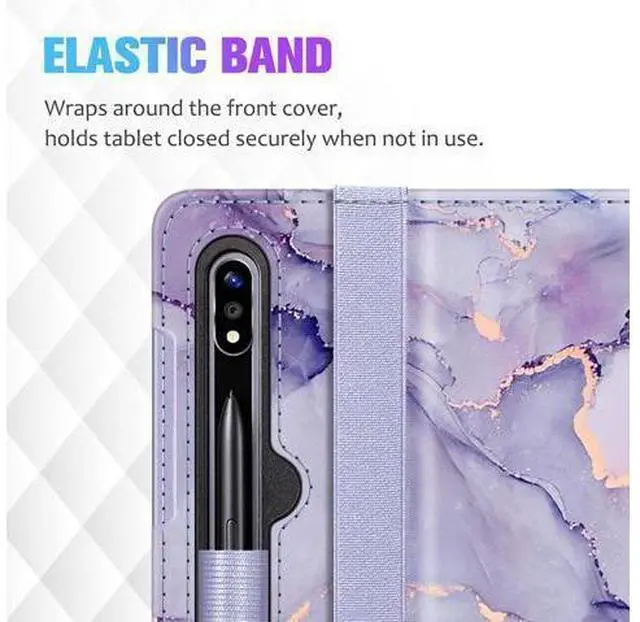 Alt view image 7 of 7 - Fintie Case for Tab S10+/ S9+/ S8+/ S7 FE/ S7+ 12.4 Inch Multi-Angle Viewing Protective Cover with Pocket Auto Sleep/Wake Lilac Purple
