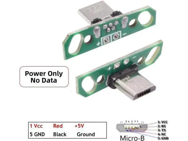 Alt view image 2 of 7 - 5 Pack USB 2.0 DIY Connector,Micro USB 2Pin Male Plug Port Repair Replacement Solder Adapter