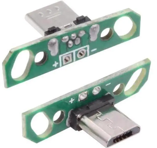 Alt view image 6 of 7 - 5 Pack USB 2.0 DIY Connector,Micro USB 2Pin Male Plug Port Repair Replacement Solder Adapter