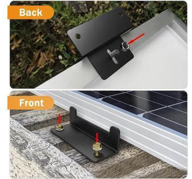 Alt view image 4 of 6 - 16 PCS Solar Panel Mounting Z Brackets Lightweight Aluminum Solar Panel Mounting Brackets for RVs Trailers Boats Vans Campers
