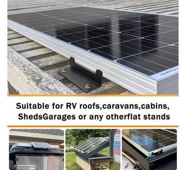 Alt view image 5 of 6 - 16 PCS Solar Panel Mounting Z Brackets Lightweight Aluminum Solar Panel Mounting Brackets for RVs Trailers Boats Vans Campers
