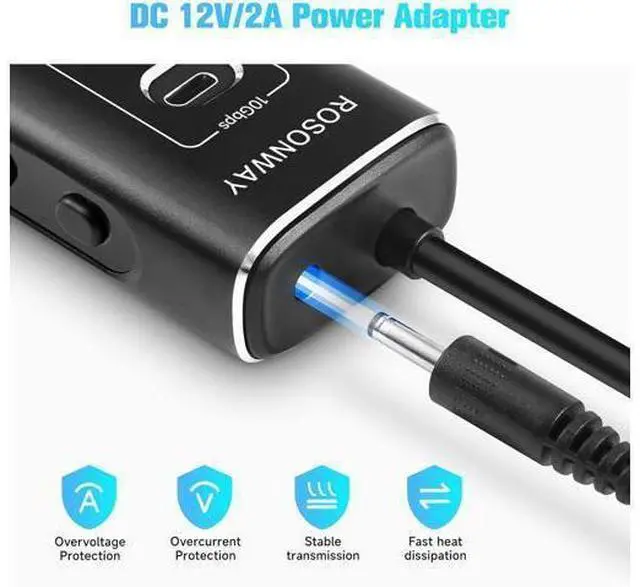 Alt view image 6 of 7 - Powered USB Hub 7-Port USB 3.2/USB C Hub with 10Gbps USB-A 3.2 2 USB-C 3.2 4 USB 3.0 Ports Individual Switches and 12V Power Adapter Aluminum USB Port Expander for Laptop/PC RSH-A107C