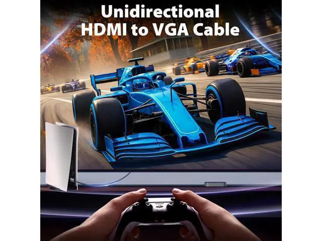 Alt view image 3 of 7 - HDMI to VGA Cable 6ft Adapter Cord with Secure Latch and IC Chip Plug & Play HDMI to VGA Converter Cable for Monitor Projector PC Laptop Desktop Xbox PS3 1080P 60Hz