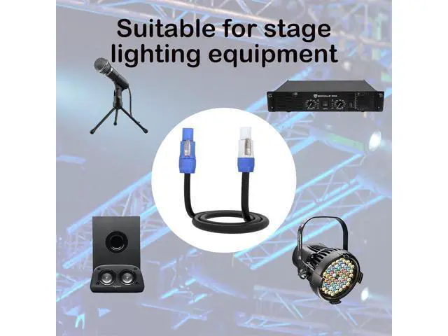 Alt view image 3 of 7 - 3 Pin PowerCon Power Cable AC PowerCon Input to Output 12AWG Power Extension Cable Fits for Stage Light LED Screen Beam Moving Head Light Audio Video Equipment and More (1.85M/6FT)