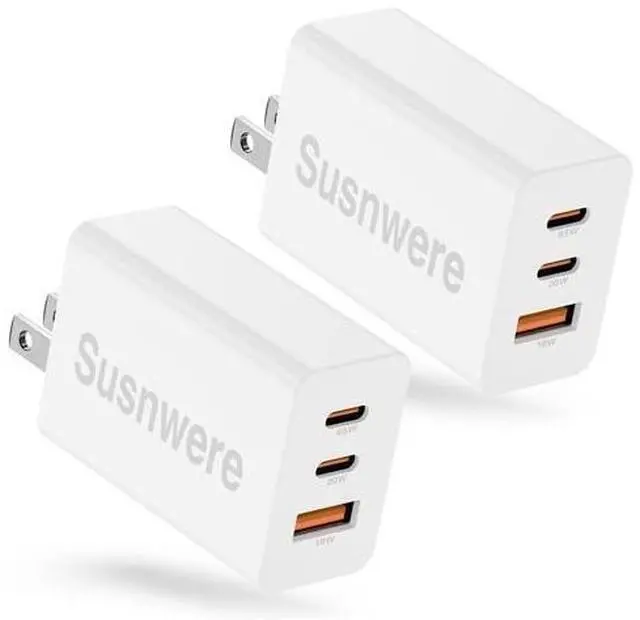 Main image of 65W Dual USB C Charger Block 3-Port 100W Fast USB-C Power Adapter Wall Charger Plug Type C Charging Adapter for Laptop & Tablets/Android Phones iPhone 17/16/15 Pro Max iPad Pro/Air/mini