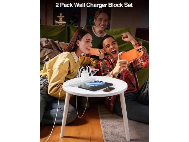 Alt view image 6 of 7 - 65W Dual USB C Charger Block 3-Port 100W Fast USB-C Power Adapter Wall Charger Plug Type C Charging Adapter for Laptop & Tablets/Android Phones iPhone 17/16/15 Pro Max iPad Pro/Air/mini