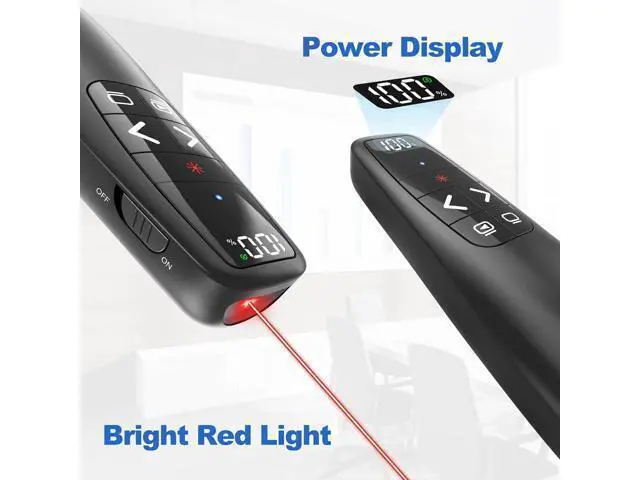 Alt view image 5 of 7 - Rechargeable Presentation Clicker with Case Power Digital Display Wireless Presenter Remote USB C Red Light Pointer Computer PowerPoint PPT Clickers for Mac Laptop Slideshow Google Slide Advancer