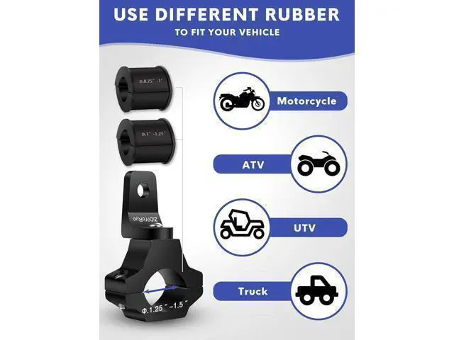 Alt view image 3 of 7 - Light Bar Mount for ATV- 360° Solid Aluminum Alloy Bracket for Fog LED and Driving Lights. Fits 0.75-1.5 Bars Set of 2pcs ATV Motorcycle Light Bar Mount Bracket Tube Clamp
