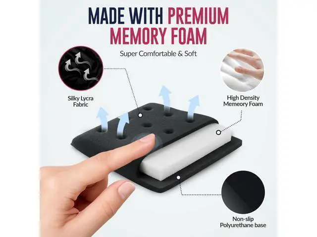 Alt view image 3 of 7 - WavePads by PostureUp Original Two Pack Adjustable Wrist Rests for Laptop and Keyboard Ergonomic Memory Foam Laptop Wrist Pads for Wrist Pain & Carpal Tunnel Relief Memory Foam Wrist Support Pad
