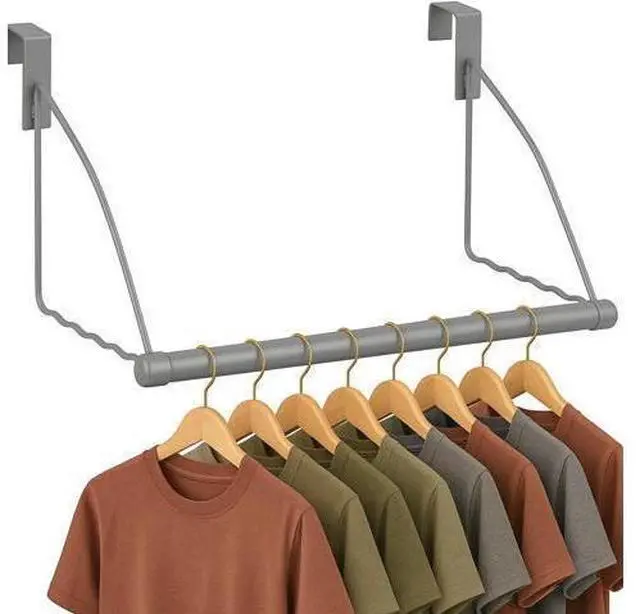Main image of HOLDN STORAGE Over The Door Hanger - Door Rack Hangers for Clothes - Space Saving Designed for Bedroom & Bathroom - Ideal for Clothes & Towels - Drying Rack Gray