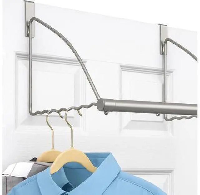 Alt view image 4 of 7 - HOLDN STORAGE Over The Door Hanger - Door Rack Hangers for Clothes - Space Saving Designed for Bedroom & Bathroom - Ideal for Clothes & Towels - Drying Rack Gray