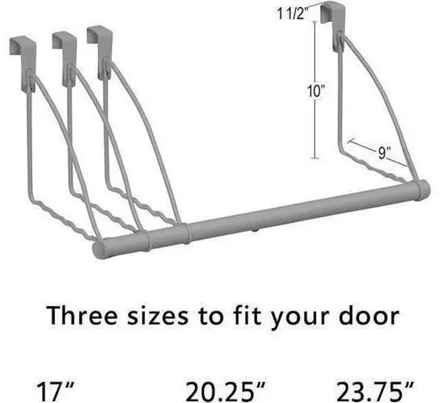 Alt view image 3 of 7 - HOLDN STORAGE Over The Door Hanger - Door Rack Hangers for Clothes - Space Saving Designed for Bedroom & Bathroom - Ideal for Clothes & Towels - Drying Rack Gray