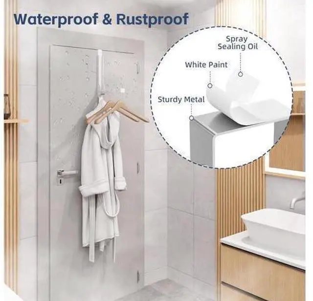 Alt view image 5 of 7 - 2 Pack Over The Door Drying Rack for Laundry Over The Door Hanger Foldable Heavy Duty Over The Door Hooks Hanger Over Door Hook for Hanging Clothes Rust-Resistant Over The Door Clothes Hanger White