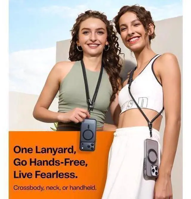 Alt view image 6 of 7 - Phone Lanyard Crossbody with 2 Phone Tabs Adjustable Anti Theft Phone Strap for All Phones Premium Metal Buckles Skin-Friendly Universal Cell Phone Neck lanyard for Travel Essentials Black