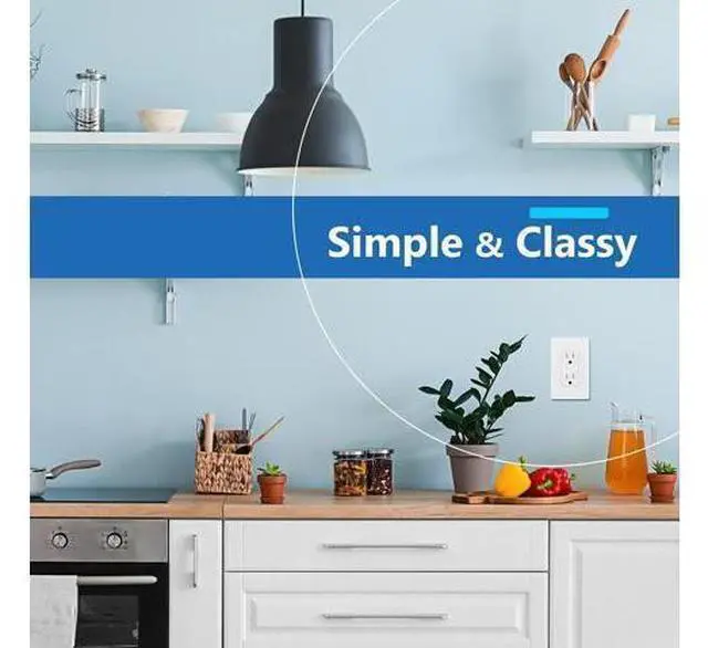 Alt view image 5 of 7 - Matte Finish Decorator Switch Cover Screwless Wall Plate Mid-Size 1-Gang 4.88 x 3.11 Unbreakable Polycarbonate Thermoplastic UL Listed LSWP-31M-W10P White 10 Pack