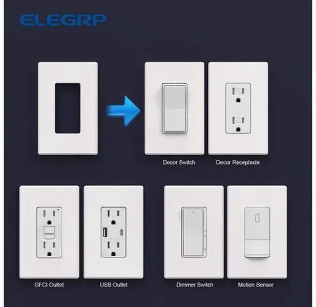 Alt view image 5 of 7 - 1-Gang Screwless Decorative Wall Plates Mid-Size Unbreakable Thermoplastic Faceplate Cover for Decorator Receptacle Outlet Switch UL Listed (20 Pack Matte White)