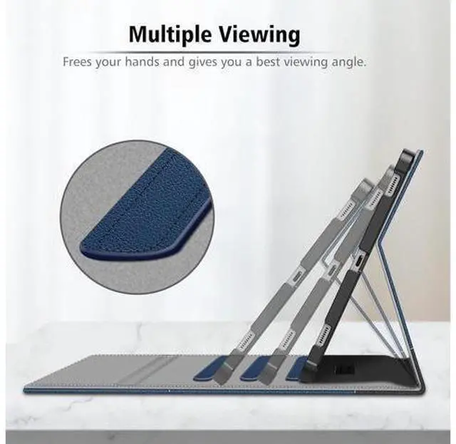 Alt view image 4 of 7 - Fintie Case for Galaxy Tab S8/Tab S7 11 Inch (Model SM-X700/X706/T870/T875/T878) with Built-in S Pen Holder Multiple Angle Portfolio Business Cover with Pocket Auto Sleep/Wake Navy