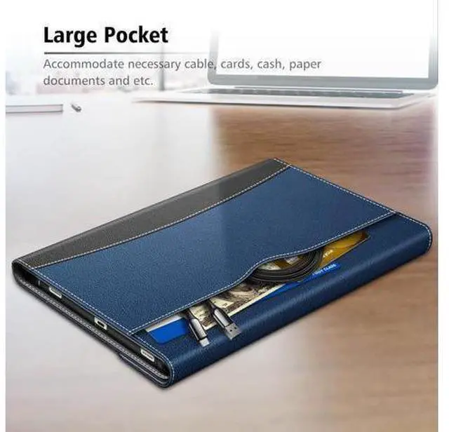 Alt view image 6 of 7 - Fintie Case for Galaxy Tab S8/Tab S7 11 Inch (Model SM-X700/X706/T870/T875/T878) with Built-in S Pen Holder Multiple Angle Portfolio Business Cover with Pocket Auto Sleep/Wake Navy