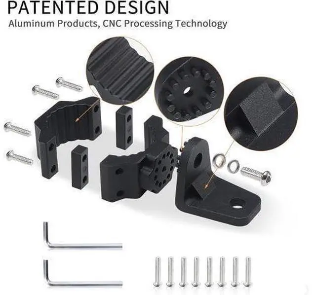 Alt view image 3 of 7 - UTV Whip Light Mount & Light Bar Bracket - Heavy Duty 1.75- 2 Roll Cage Clamp with 360° Rotation Aluminum Flag/Off-Road Light Mount for Polaris RZR Can Am Jeep
