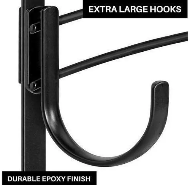 Alt view image 4 of 7 - Professional? Home? Over the Door Hooks - 9 Hook Over the Door Coat Rack - Over the Door Hanger - Hanging Towels or Clothes - Bathroom Bedroom Laundry Room - Lifetime Ltd. Warranty Black