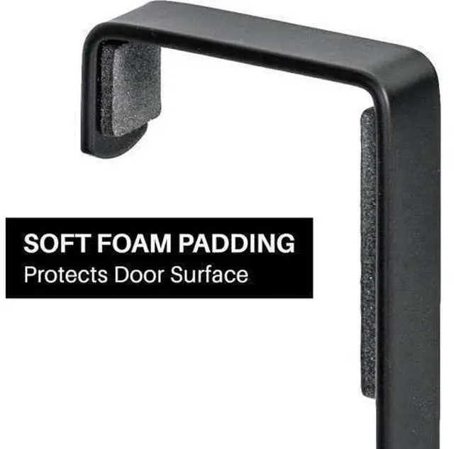Alt view image 5 of 7 - Professional? Home? Over the Door Hooks - 9 Hook Over the Door Coat Rack - Over the Door Hanger - Hanging Towels or Clothes - Bathroom Bedroom Laundry Room - Lifetime Ltd. Warranty Black