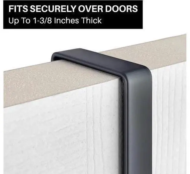 Alt view image 6 of 7 - Professional? Home? Over the Door Hooks - 9 Hook Over the Door Coat Rack - Over the Door Hanger - Hanging Towels or Clothes - Bathroom Bedroom Laundry Room - Lifetime Ltd. Warranty Black