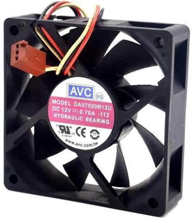 Alt view image 4 of 6 - 2pcs DA07020R12U 7020 7cm 70x70x20mm Server Square Fan DC 12V 0.7A cooling fan