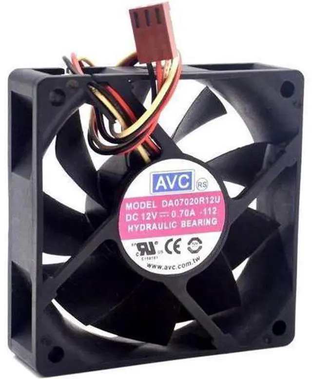 Alt view image 3 of 6 - 2pcs DA07020R12U 7020 7cm 70x70x20mm Server Square Fan DC 12V 0.7A cooling fan