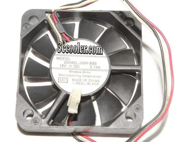 Alt view image 3 of 3 - 5CM 5010 2004KL-09W-B59 DC18V 0.14A 3 Wires 3 Pins Cooling Fan
