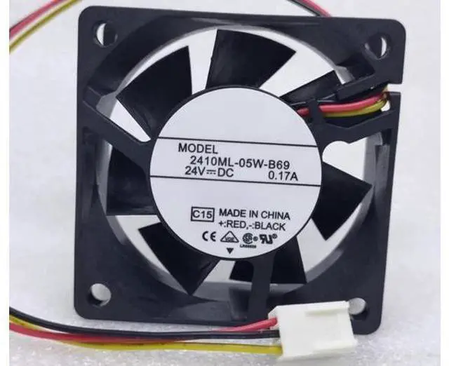 Main image of for 2410ML-05W-B69 24V 0.17A 3.12W 5300RPM 25CFM 60X60X25MM 3-Wire Cooling Fan