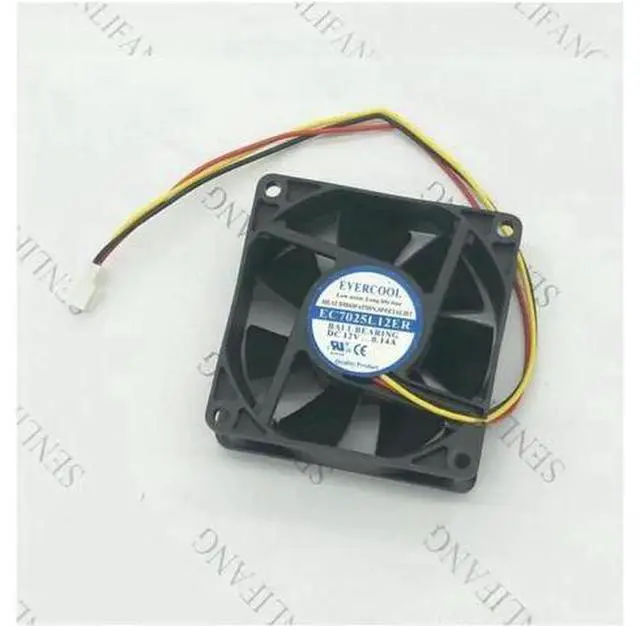 Main image of for 70mm fan EC7025L12ER For EVERCOOL 7025 DC12V 0.14A Three-wire Silent Heat Dissipating Fan