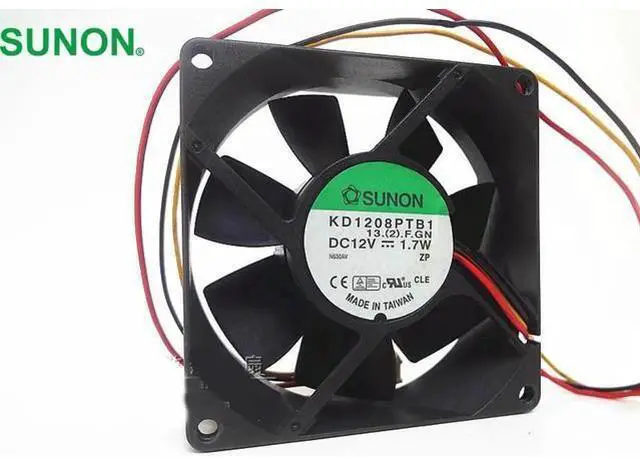 Main image of KD1208PTB1 8025 12V 1.7W 2 wire 8CM double ball fan cooling fan SUNON