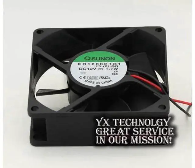 Alt view image 6 of 6 - KD1208PTB1 8025 12V 1.7W 2 wire 8CM double ball fan cooling fan SUNON