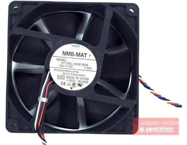 Alt view image 2 of 2 - NMB 12V fan 12cm fan violence 1.3A 4715KL-04W-B56 thermostat fan I Minerals