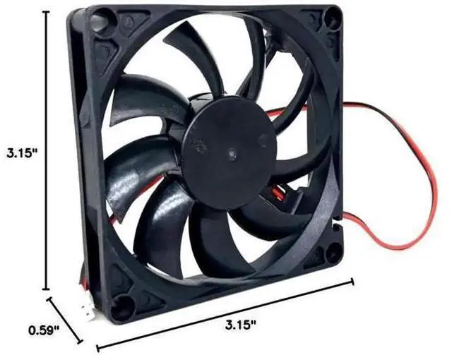 Alt view image 2 of 4 - F-8015H12BII 12V 0.35A 80mm 2-Wire Cooling Fan 80X80X15MM