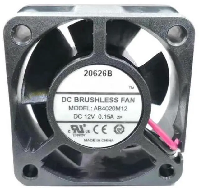Main image of DC12V 0.15A AB4020M12 4020 4cm 2-Wire Ball Bearing Cooling Fan