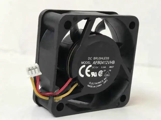 Alt view image 2 of 4 - DC12V 0.24A AFB0412VHB 4015 4cm 3-wire dual ball bearing chassis cooling fan