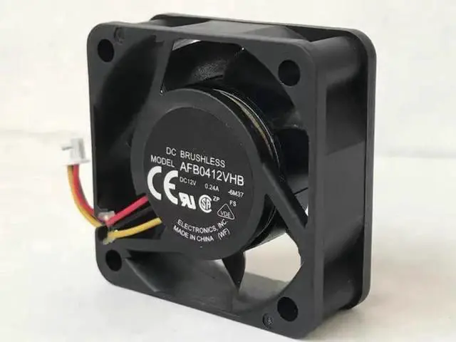 Alt view image 4 of 4 - DC12V 0.24A AFB0412VHB 4015 4cm 3-wire dual ball bearing chassis cooling fan