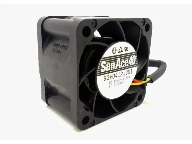 Alt view image 3 of 3 - DC12V 0.60A 9GV0412J301 4028 4cm 3-Wire Double Ball Bearing Inverter Cooling Fan