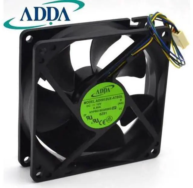 Main image of 92mm 90mm PWM 12V FAN ADDA AD0912UX-A7BGL 9225 3900RPM 50CFM CPU cooling fan