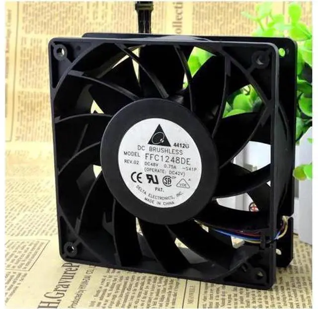 Alt view image 3 of 6 - 12038 12CM large air volume fan 48V 0.75A FFC1248DE double ball a lot of spot cooling fan
