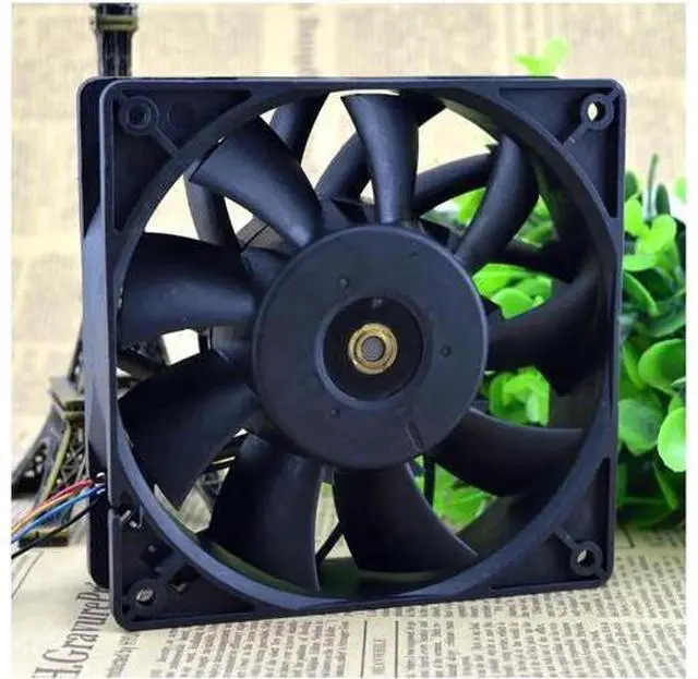 Alt view image 4 of 6 - 12038 12CM large air volume fan 48V 0.75A FFC1248DE double ball a lot of spot cooling fan