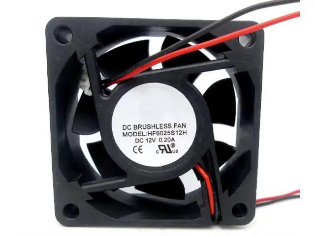 Alt view image 2 of 5 - Fan HF6025S12H DC12V 0.20A 6025MM 2-Wire Cooling Fan 60X60X25mm