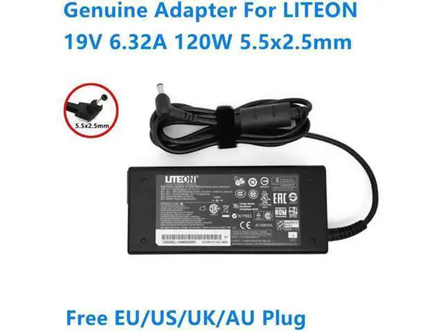 Alt view image 2 of 2 - 19V 6.32A 120W 5.5x2.5mm LITEON PA-1121-16 Power Supply AC Adapter For Laptop Charger